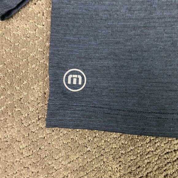 Travis Mathew Havasu 1/4 Zip Pullover Men's Large Indigo Black Golf Performance - Picture 3 of 13